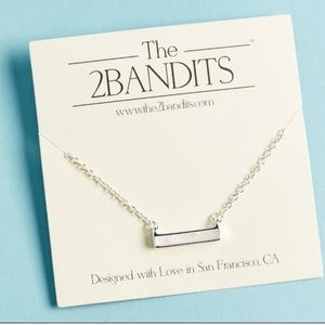 The 2Bandits Opal Athens silver bar necklace